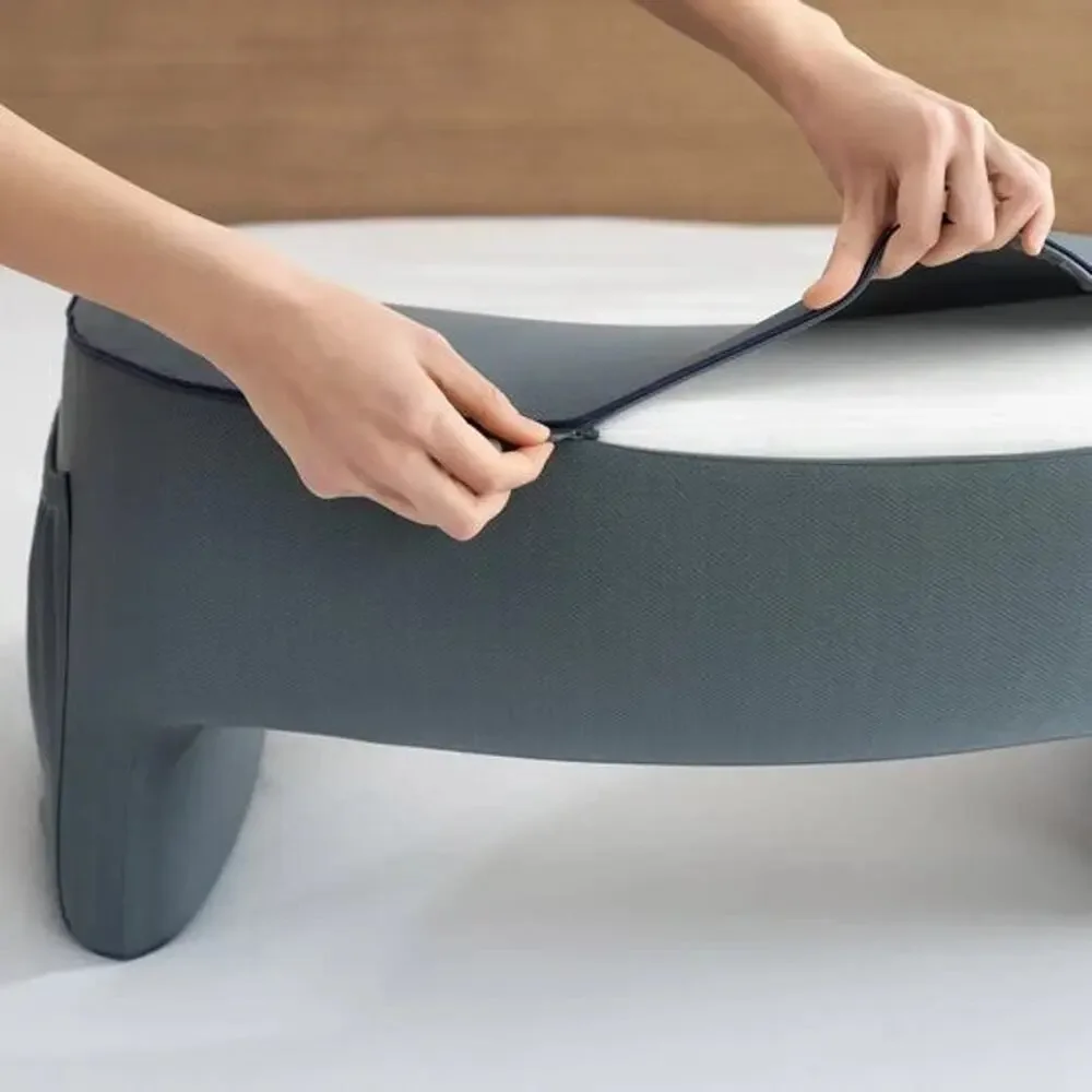 Casual Living Reading Lap Desk Memory Foam Pillow Removable Cover Gray Open Box